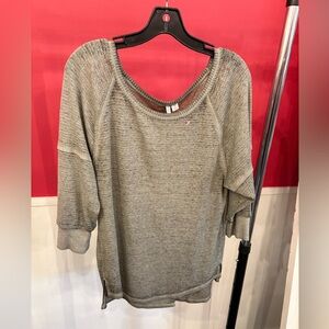 Cato Gray Ribbed Top